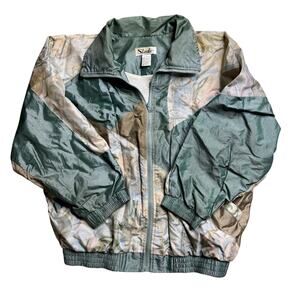 SLADE VINTAGE WINDBREAKER JACKET L LARGE TEAL GREEN USED WORN CLASSIC STYLE